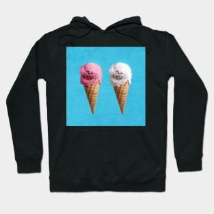 Vanilla and strawberry Ice cream cones Hoodie